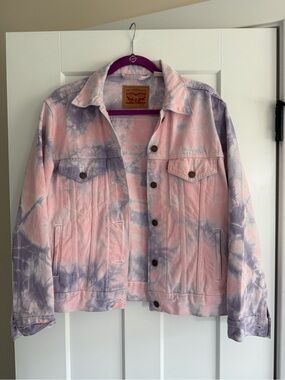 Levi's Pink & Lavender Tie-Dye Denim Trucker Jacket